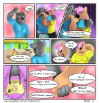  absurd_res anthro bear brown_body brown_fur canid canine canis duo embrace fur grey_body grey_fur hair hand_holding hi_res hug josh_(notamo) male male/male mammal mik_(notamo) notamo overweight overweight_male pink_hair romantic romantic_ambiance romantic_couple wolf 