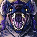  2023 biped bodily_fluids drooling hi_res hyena invalid_tag male mammal mane mouth_shot open_mouth purple_flesh saliva smile solo spots teeth tongue vore wolfywetfurr_(artist) yellow_eyes 