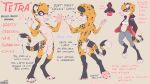  2022 4_toes animancer clothed clothing english_text feet female fur hi_res hoodie mammal model_sheet mustelid nude orange_body orange_fur pawpads paws signature simple_background solo spots standing tetra text toes topwear 
