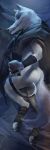 absurd_res black_sclera canid canine canis cloak clothing dakimakura_design death_(puss_in_boots) dreamworks fur grey_body grey_fur hi_res holding_object holding_weapon looking_at_viewer male mammal melee_weapon puss_in_boots_(film) puss_in_boots_the_last_wish red_eyes solo spectrumshift spectshift weapon wolf 