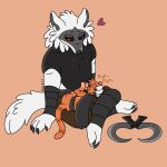  &lt;3 alleycat8706_(artist) anthro blush canid canine canis claws clothing crossed_legs death_(puss_in_boots) domestic_cat dreamworks duo eyes_closed felid feline felis fluffy fluffy_tail fur fuzzy half-closed_eyes half_lidded_eyes hi_res love lying male male/male mammal narrowed_eyes neck_tuft on_lap on_side orange_body orange_fur petting purring puss_in_boots_(dreamworks) puss_in_boots_(film) puss_in_boots_the_last_wish red_eyes sitting size_difference smile tabby_cat tail tuft weapon white_body white_fur wolf 