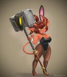  battle bunny_costume clothing costume female hammer hi_res imp short_stack tools 