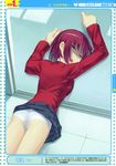  =_= absurdres ass highres kushieda_minori panties rectangular_mouth red_hair scan school_uniform shaded_face short_hair skirt skirt_lift solo toradora! underwear white_panties yasu 