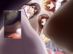  3girls ayashima_honoka character_request class feet femdom kominami_mao mainichi_ga_m multiple_girls panties pov trapped underwear upskirt yoshinokawa_yurina 