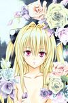  bangs blonde_hair flower highres konjiki_no_yami long_hair solo to_love-ru yabuki_kentarou 