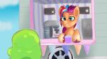  duo earth_pony equid equine female fetlocks goo_creature hasbro hi_res horse jbond male mammal medium_truck mlp_g5 my_little_pony pony shocked sunny_starscout_(mlp) the_smooze truck_(vehicle) van vehicle vendor vendor_stand 