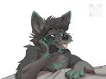  2023 5_fingers black_body black_fur blep canid canine digital_media_(artwork) fingers fur hair koul mammal smile tongue tongue_out 