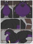  big_muscles black_body body_size_growth claws comic destruction dragon duo expansion feral gem growth hi_res horn huge_muscles hyper hyper_muscles macro magic male multicolored_body muscle_growth muscular muscular_male purple_eyes purple_gem scalie size_difference size_transformation transformation vezar_(vezerem) vezerem 