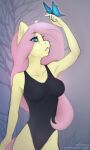  anthro arthropod butterfly clothing elronya equid equine female fluttershy_(mlp) friendship_is_magic hasbro horse insect lepidopteran mammal my_little_pony pegasus pony solo swimwear wings 