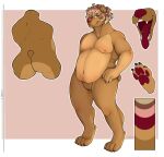  anthro bear brown_bear brown_body brown_fur brown_hair chubby_male claws color_swatch fangs fur hair hand_on_hip looking_at_viewer male mammal miphassl model_sheet multicolored_body multicolored_fur multicolored_hair pawpads red_nose red_pawpads red_tongue simple_background sleepy_cinnamon_roll small_tail smile solo standing tail teeth tongue tongue_out two_tone_body two_tone_fur two_tone_hair ursine 