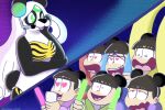  &lt;3 &lt;3_eyes accessory anthro bear bikini black_body black_fur black_nose blush choromatsu_matsuno clothing concert earpiece female fur fur_markings genitals giant_panda glowstick green_eyes group hair headband human ichimatsu_matsuno jyushimatsu_matsuno karamatsu_matsuno lunarpanda8686 male mammal markings mika_(lunarpanda8686) mr._osomatsu open_mouth osomatsu_matsuno phone round_ears simple_background slightly_chubby smile split_screen swimwear todomatsu_matsuno tongue white_body white_fur white_hair 