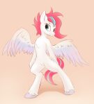  absurd_res alternate_hairstyle biped blue_eyes chest_tuft equid equine feathered_wings feathers female fetlocks fur gouransion hair hasbro hi_res hooves mammal mlp_g5 my_little_pony pegasus pink_hair pink_tail semi-anthro simple_background smile solo spread_wings standing tail tuft white_body white_feathers white_fur white_hooves wings zipp_storm_(mlp) 