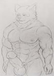  5_fingers abs absurd_res anthro balls big_biceps big_muscles big_pecs big_penis blush bodily_fluids bulge canid canine canis clothed clothing erection fingers genitals hi_res humanoid humanoid_genitalia humanoid_penis ichinoseura male mammal muscular muscular_anthro muscular_male muscular_thighs nipples nude pecs penile penis pubes smile smiling_at_viewer solo solo_focus sweat thick_thighs underwear vein veiny_penis wolf 