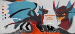  4_wings absurd_res belly_scales clawed_wings claws color_swatch dragon dreamworks fan_character feral fin flat_colors full-length_portrait hi_res horn how_to_train_your_dragon hybrid male manly markings model_sheet multi_wing night_breaker orange_eyes pandoraingrid portrait reptile scales scalie simple_background size_difference solo stormcutter tail tall wings 
