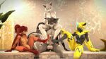  3d_(artwork) absurd_res anthro canid canine digital_media_(artwork) domibun felid feline female fox generation_7_pokemon group hi_res kanagawa_(domibun) lagomorph legendary_pokemon leporid lop_(star_wars_visions) male mammal maxine_(domibun) nintendo pokemon pokemon_(species) rabbit source_filmmaker star_wars star_wars_visions zeraora 