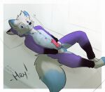  animal_genitalia animal_penis anthro arctic_fox bodily_fluids c0nf1rm canid canine canine_genitalia canine_penis clothing cum cum_on_self erection fox fur genital_fluids genitals hi_res interrupted_orgasm kigurumi knot leto_(letodoesart) looking_at_viewer male male/male mammal onesie orgasm penis solo 