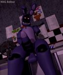  3d_(artwork) animatronic anthro balls bow_tie digital_media_(artwork) erection five_nights_at_freddy&#039;s five_nights_at_freddy&#039;s_2 genitals lagomorph leporid looking_at_viewer machine male mammal masturbation nsg_editor nude penis rabbit robot scottgames solo solo_focus source_filmmaker withered_bonnie_(fnaf) 