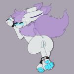  absurd_res blue_eyes claws cuff_(restraint) eeveelution evalyn_(kitosnightfall) female feral genitals hi_res hybrid_pokemon nintendo paws pokemon pokemon_(species) prisspaws pussy restraints shackles solo 