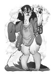  2023 anthro clothing eyewear female glasses hi_res mammal mustelid musteline nakitacat open_mouth pawpads shrinking size_transformation solo species_transformation stoat surprise transformation true_musteline weasel whiskers 
