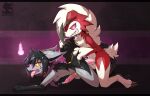  absurd_res all_fours anal anal_penetration anthro balls black_body bodily_fluids butt cum cum_in_ass cum_inside doggystyle duo from_behind_position generation_3_pokemon generation_7_pokemon genital_fluids genitals grey_body hi_res leaking_cum luxuria lycanroc male male/male male_penetrated male_penetrating male_penetrating_male midnight_lycanroc mightyena nintendo open_mouth penetration penile penile_penetration penis penis_in_ass pokemon pokemon_(species) red_body sex tongue tongue_out yellow_eyes 