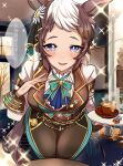  1girl butler cafe candy chocolate female_butler food heart heart-shaped_chocolate highres horse_girl latte_art mejiro_ryan_(margaret_latte)_(umamusume) mejiro_ryan_(umamusume) suya_(jzup2735) sweet_memory_teatime_(umamusume) umamusume 