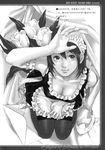  cleavage maid monochrome thigh-highs tsukinon 