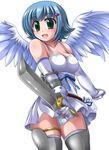 angel angel_wings blue_hair green_eyes masaya_utagawa nanael panties queen&#039;s_blade queen's_blade sword underwear utagawa_masaya weapon wings 