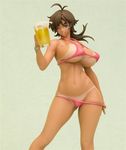  alcohol amaha_masane beer beer_mug bikini bra breasts brown_hair drink erect_nipples figure holding huge_breasts lingerie milf panties panty_pull photo short_hair smile solo standing swimsuit tan thong underwear witchblade 