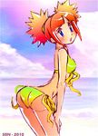  bikini hitomi_(pokemon) lowres nintendo orange_hair pokemon pokemon_(game) pokemon_ranger pokemon_ranger_vatonage rubyconcream swimsuit 