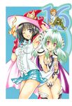  2girls absurdres cape fire hat highres horns kirisaki_kyouko_(toloveru) multiple_girls run_elsie_jewelria to_love-ru witch_hat yabuki_kentarou yuuki_rito 