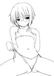  bad_id bad_pixiv_id bangs bikini blush flat_chest greyscale lineart monochrome nagato_yuki navel short_hair side-tie_bikini solo spread_legs suzumiya_haruhi_no_shoushitsu suzumiya_haruhi_no_yuuutsu swimsuit untied yuki_usagi 