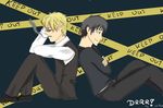  black_hair blonde_hair durarara!! heiwajima_shizuo highres male male_focus orihara_izaya sitting 