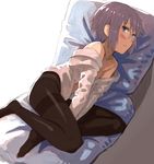  blush glasses lying nagato_yuki on_side open_clothes open_shirt panties panties_under_pantyhose pantyhose shirt sketch solo suzumiya_haruhi_no_shoushitsu suzumiya_haruhi_no_yuuutsu thighband_pantyhose underwear yu_65026 