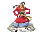 1boy brown_hair chinese_clothes long_hair looking_at_viewer male_focus official_art one_piece one_piece_treasure_cruise ponytail red_robe robe scratchmen_apoo solo teeth 