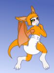  anthro bat blush claws diaper digitigrade dust:_an_elysian_tail embarrassed female fidget_(elysian_tail) hi_res hodgepodgedl looking_at_viewer looking_back mammal nimbat wings 