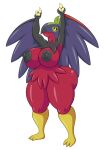  absurd_res alpha_channel anthro areola arms_above_head avian big_breasts big_butt black_areola black_nipples breasts butt female generation_6_pokemon hawlucha hi_res multicolored_body nintendo nipples nude pokemon pokemon_(species) shiny_pokemon smile solo thegeckoninja thick_thighs wide_hips wings yellow_eyes 