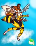  absurd_res antennae_(anatomy) anthro arthropod bee canid canine fox fox_bee genitals girly hi_res honey_bee hybrid hymenopteran insect knot male mammal penis red_fox stinger 