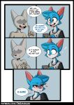  &lt;3 5_panel_comic absurd_res ambiguous_gender anon anthro biped black_nose blue_body blue_ears blue_fur blue_hair blush clothed clothing comic cute_fangs duo english_text felid feline fur grey_body grey_ears grey_fur hair hi_res jay-r jay-r_(character) looking_away male mammal monotone_body monotone_ears monotone_fur multicolored_body multicolored_fur nervous open_mouth pink_inner_ear pink_nose red_eyes shirt surprise t-shirt text topwear two_tone_body two_tone_fur url white_body white_fur 