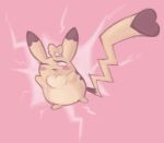  electricity female feral fur generation_1_pokemon hi_res labbit1337 nintendo pikachu pink_background pink_eyes pokemon pokemon_(species) simple_background solo yellow_body yellow_fur 