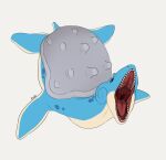  ambiguous_gender blue_body feral full-length_portrait generation_1_pokemon grey_shell hi_res lapras mouth_shot nintendo open_mouth pokemon pokemon_(species) portrait red_tongue roobin sharp_teeth shell signature simple_background simple_eyes solo teeth tongue white_background yellow_body 