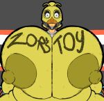  2023 absurd_res animatronic anthro areola avian beak big_breasts bird blue_eyes body_writing breasts chicken digital_media_(artwork) english_text female five_nights_at_freddy&#039;s five_nights_at_freddy&#039;s_2 galliform gallus_(genus) hi_res huge_breasts hyper hyper_breasts looking_at_viewer machine nipples non-mammal_breasts non-mammal_nipples nude open_beak open_mouth phasianid robot scottgames solo text withered_chica_(fnaf) yellow_areola yellow_body yellow_nipples zoruadrawsstuff 