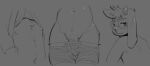  anthro bovid boxers_(clothing) bulge caprine clothing deltarune goat male mammal monochrome nipples pompsadoodle ralsei solo undertale_(series) underwear 