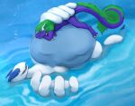  absurd_res ambiguous_gender artist_name belly big_belly blue_body cheek_spikes dragon duo facial_spikes fangs feral generation_2_pokemon glistening glistening_eyes hand_on_back hi_res horn huge_belly legendary_pokemon lugia male nintendo on_top open_mouth partially_submerged pokemon pokemon_(species) purple_body purple_scales red_eyes red_tongue roobin scales scalie simple_background spikes spikes_(anatomy) tail tail_tuft teeth tongue tuft white_body white_horn 