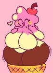  big_breasts breasts candy candy_humanoid cherry cone dessert featureless_breasts female flowsie food food_creature food_humanoid fruit hi_res humanoid ice_cream ice_cream_cone ice_cream_humanoid living_candy not_furry open_mouth plant slime smile solo thick_thighs vera_(kaddraws) wide_hips 