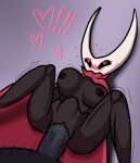  &lt;3 &lt;3_eyes abdominal_bulge anthro arthropod big_breasts big_penis black_body black_eyes black_nipples blush bouncing_breasts breasts cape carapace clothing duo erect_nipples eyelashes female female_penetrated genitals hi_res hollow_knight hornet_(hollow_knight) huge_penis large_penetration legs_up looking_pleasured lying male male/female male_penetrating male_penetrating_female mostly_offscreen_character naughtysableye nipples on_back penetration penis sex simple_background speed_lines team_cherry vaginal vaginal_penetration vein veiny_penis 