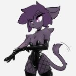  anthro bunny_costume cai_(notsafeforweh) choker clothing costume dressing felid feline female gloves handwear hi_res humanoid jewelry latex latex_gloves latex_stockings legwear mammal necklace notsafeforweh solo tights 