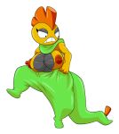  absurd_res alpha_channel anthro areola big_breasts bottomwear bottomwear_pull breasts brown_areola brown_nipples clothed clothing clothing_pull dot_eyes female generation_5_pokemon hi_res multicolored_body nintendo nipples pants pants_pull pokemon pokemon_(species) scrafty shiny_pokemon solo thegeckoninja topless two_tone_body 