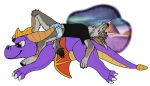 activision alpha_channel anthro black_nose black_pawpads brown_body brown_fur canid canine canis clothed clothing coyote daydream_(cackling-beast) diaper eyes_closed fur fur_tuft grey_body grey_fur hi_res lying male mammal muzzle_scabs on_back on_plushie pasteldaydreamz pawpads plushie purple_body screencap screencap_background shirt simple_background smile solo spyro_the_dragon t-shirt tan_body tan_fur topwear trans_(lore) trans_man_(lore) transparent_background tuft wearing_diaper whiskers 