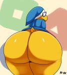  ambiguous_gender anthro big_butt bottomless butt clothed clothing eyewear glasses hat headgear headwear hi_res huge_butt huge_hips huge_thighs kamek koopa ll-ss magikoopa mario_bros nintendo robe scalie smile solo thick_thighs wide_hips wizard_hat yellow_body 