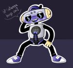  blue_penis bodily_fluids bot bottomwear cap&#039;n cap&#039;n_(deltarune) capn capn_(deltarune) clothing cum deltarune dripping ejaculation genital_fluids genitals green_clothing grey_body grey_skin hat headgear headwear humanoid humanoid_genitalia humanoid_penis leaking_precum machine male pants penis precum precum_drip precum_on_penis robot robotic robotic_arm robotic_leg sevenworks solo undertale_(series) 